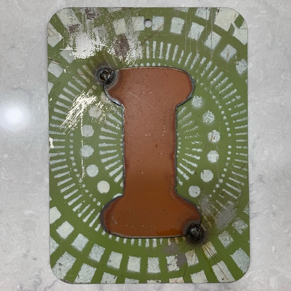 Handmade Recycled Metal Letter I Sign - Picture 3 of 4